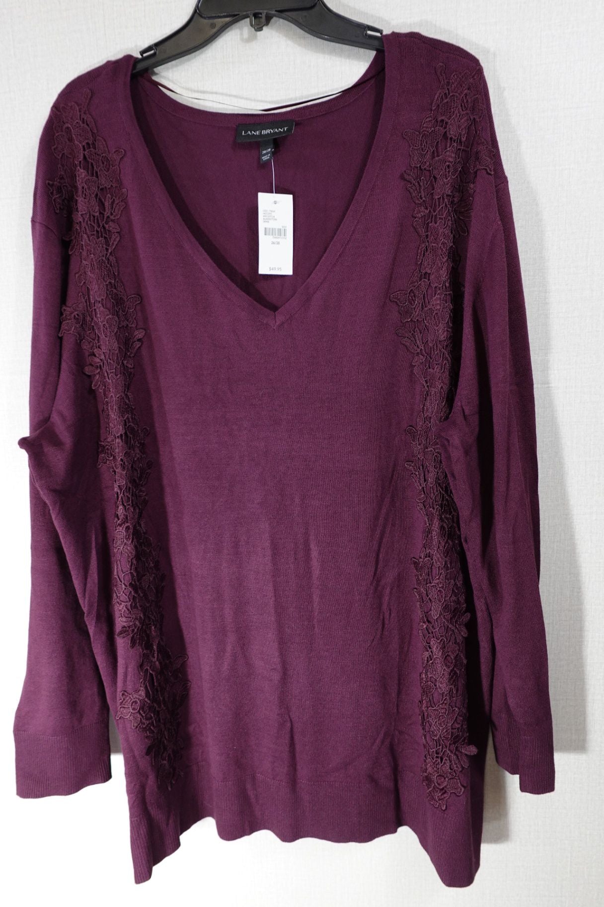 Lane Bryant, New Long Sleeves Top, 26/28, rayon, nylon blend
