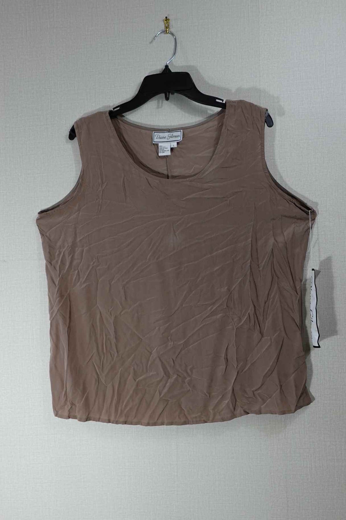 Diane Gilman, Vintage Sleeveless Top, L, silk
