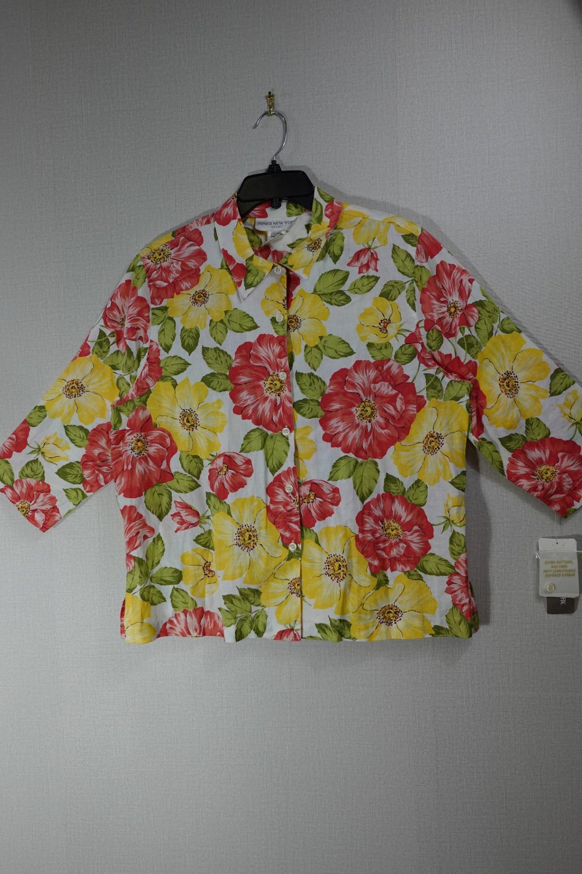 Jones New York Sport, Vintage 3/4 Sleeve Top, L,