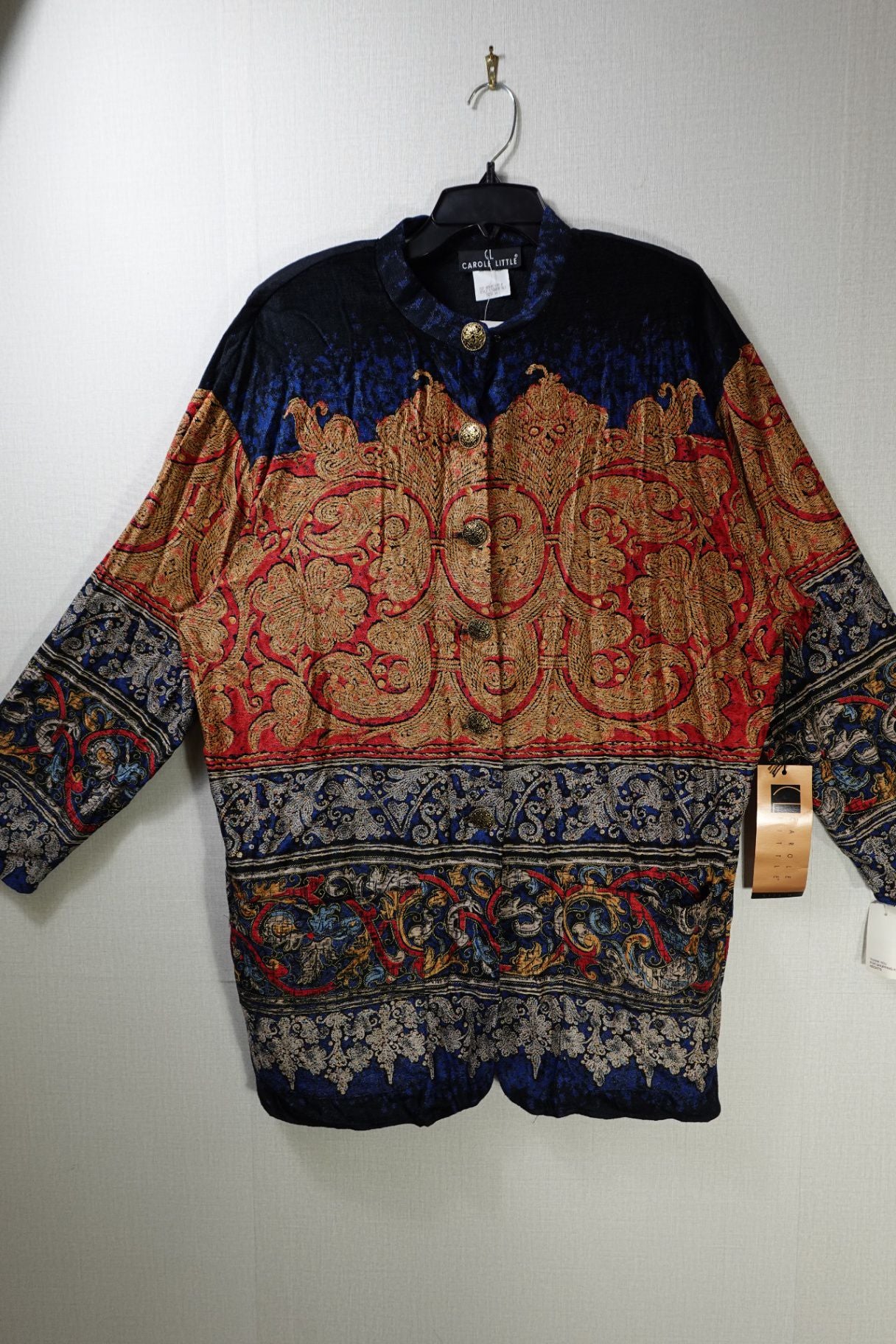 Carol Little, Vintage New Long Sleeve Top, 14, rayon, cotton, viscose
