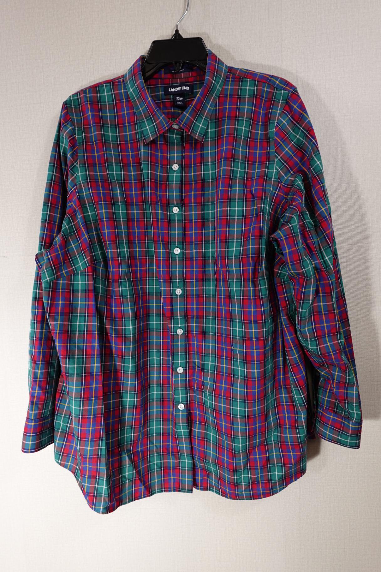 Lands' End, Long Sleeves Top, 22W, supema cotton