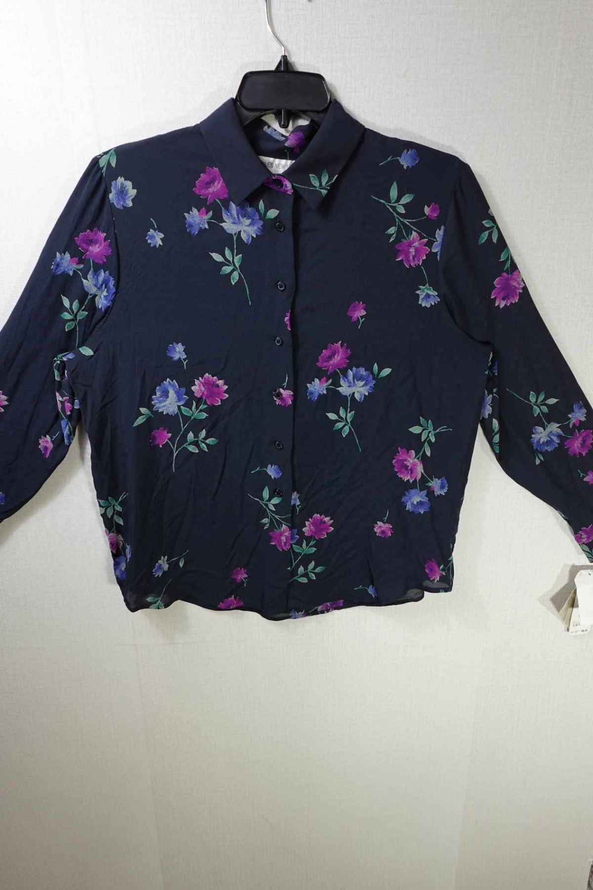 Jones New York, New Vintage Long Sleeves Top, 16, Silk