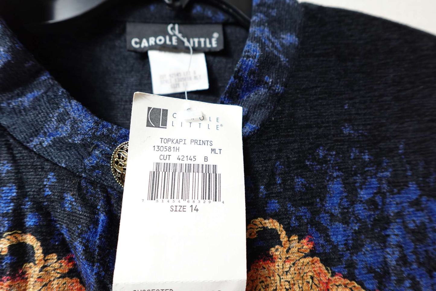 Carol Little, Vintage New Long Sleeve Top, 14, rayon, cotton, viscose