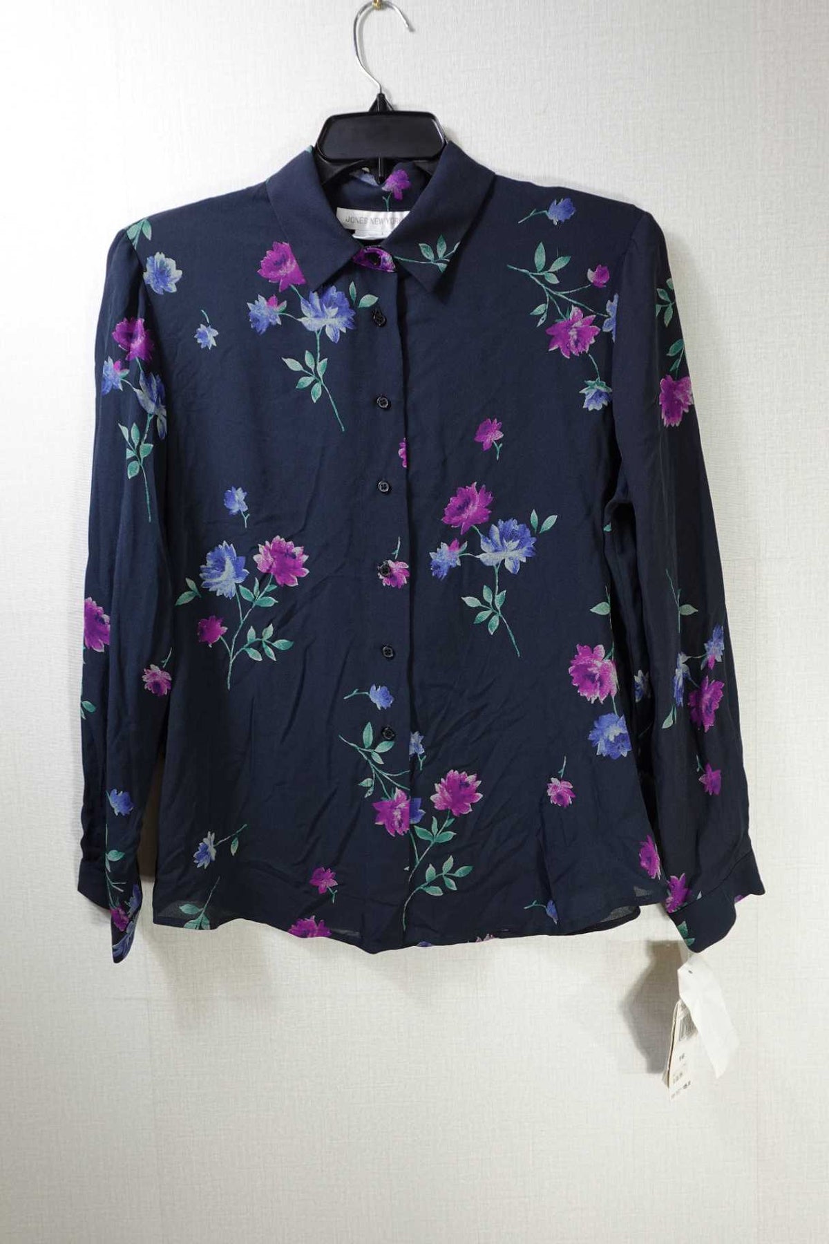 Jones New York, New Vintage Long Sleeves Top, 16, Silk