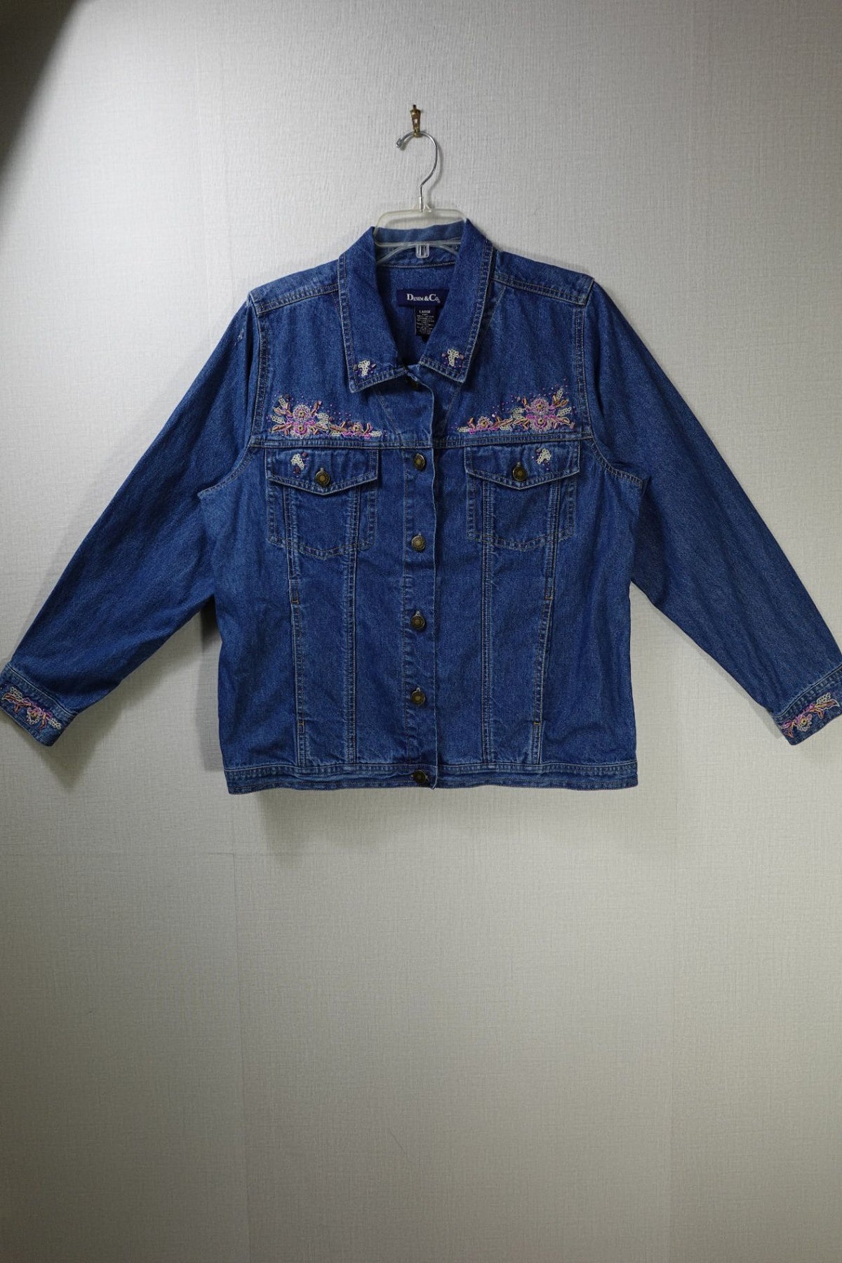 Denim & Co., Vintage Light Jacket, Large, Denim