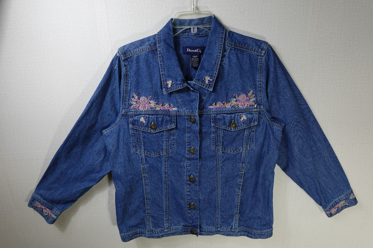 Denim & Co., Vintage Light Jacket, Large, Denim