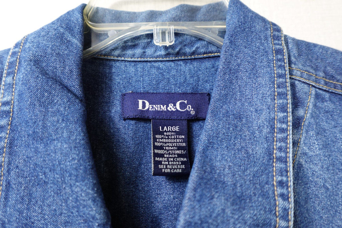 Denim & Co., Vintage Light Jacket, Large, Denim