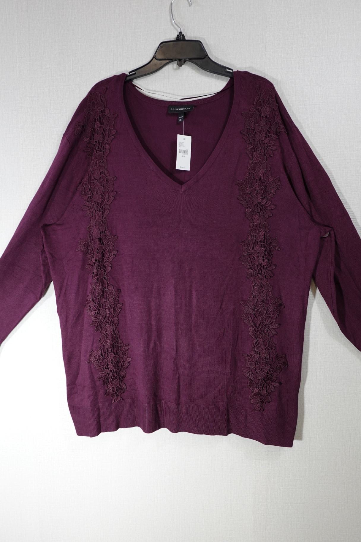 Lane Bryant, New Long Sleeves Top, 26/28, rayon, nylon blend