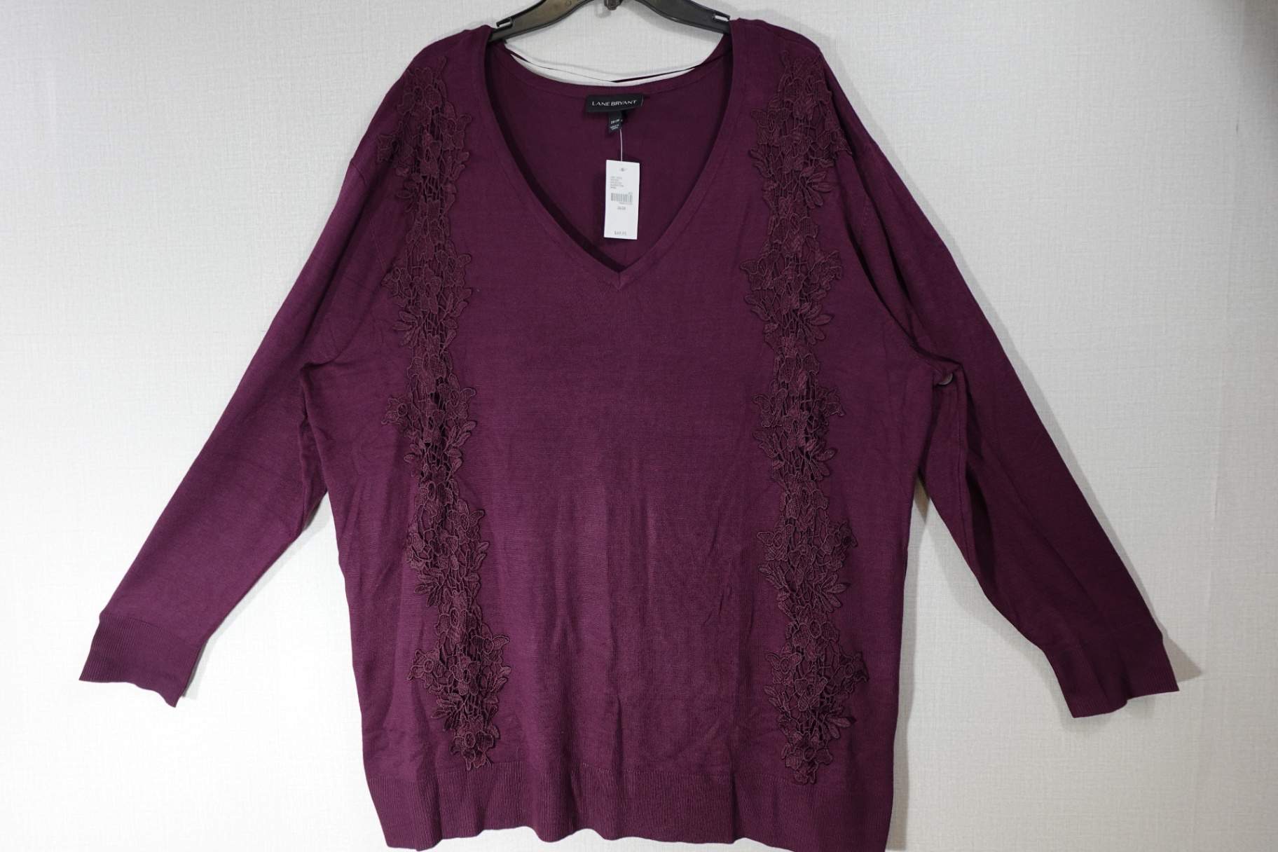 Lane Bryant, New Long Sleeves Top, 26/28, rayon, nylon blend
