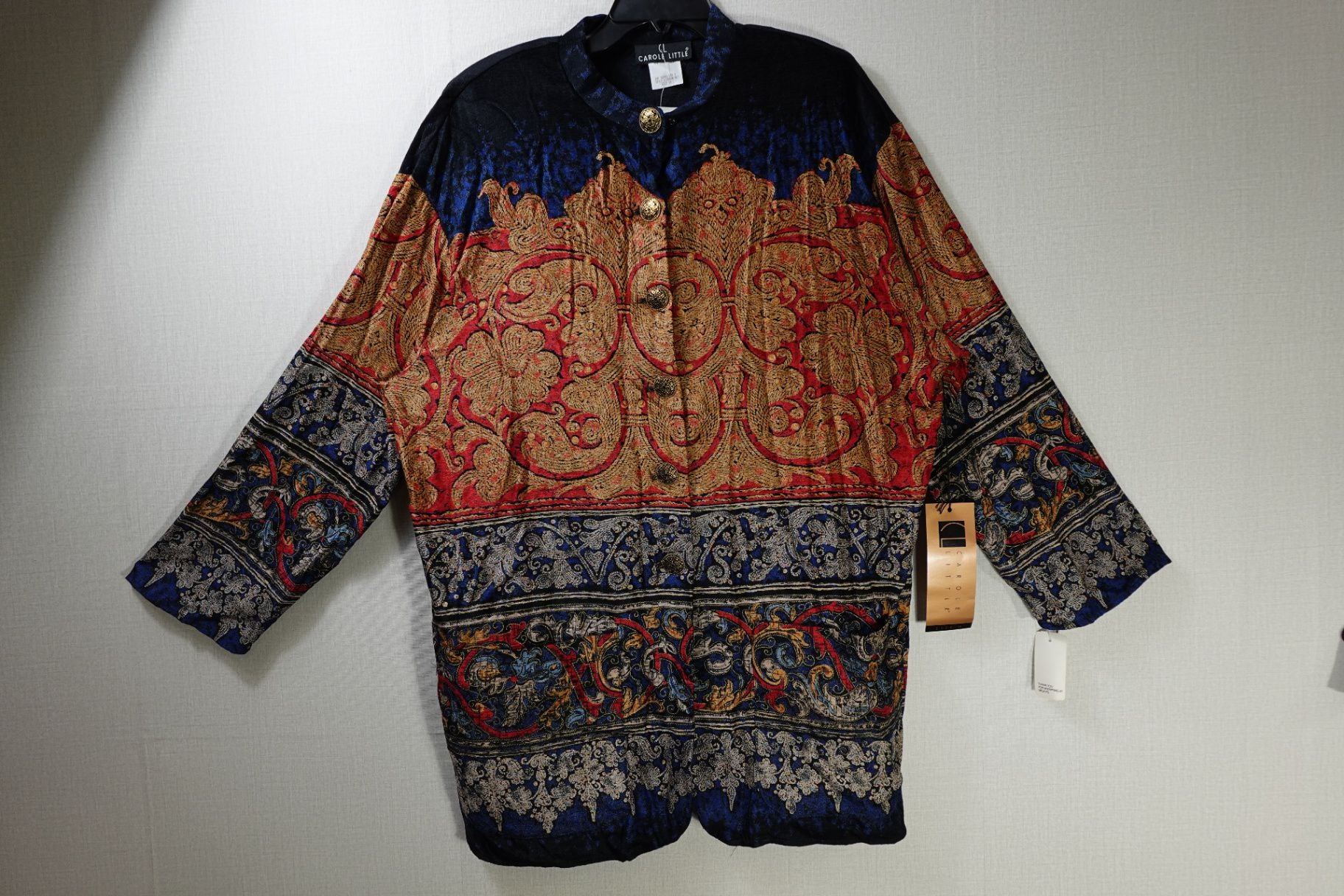 Carol Little, Vintage New Long Sleeve Top, 14, rayon, cotton, viscose