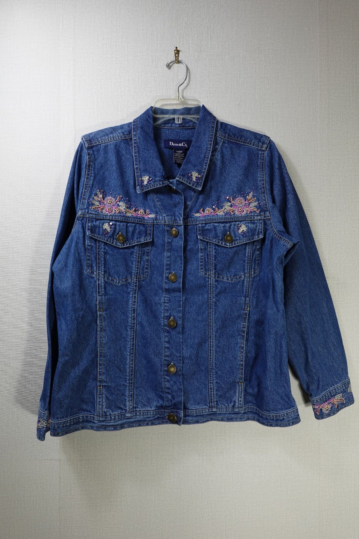 Denim & Co., Vintage Light Jacket, Large, Denim