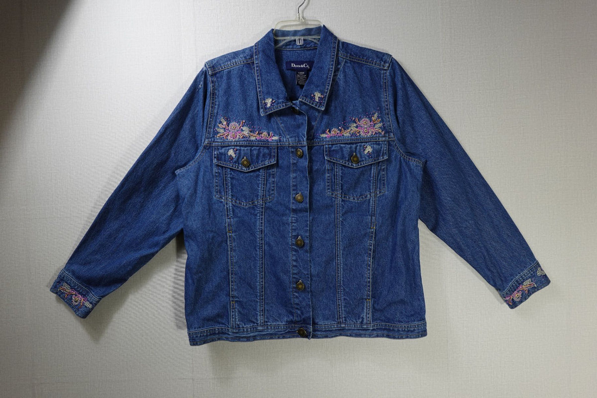 Denim & Co., Vintage Light Jacket, Large, Denim