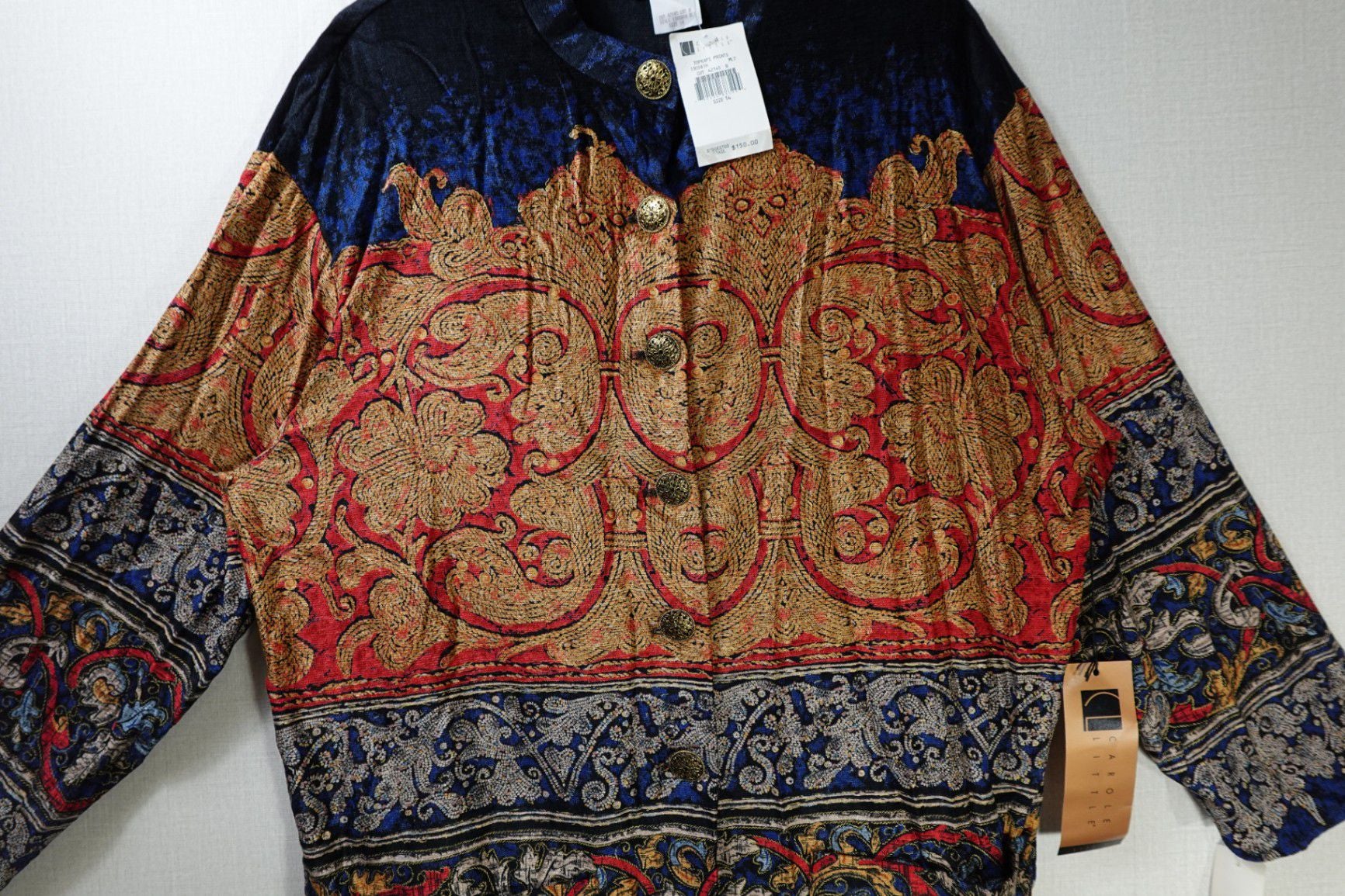 Carol Little, Vintage New Long Sleeve Top, 14, rayon, cotton, viscose