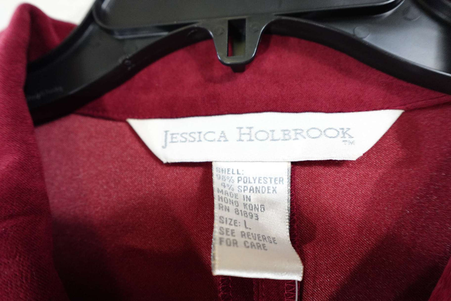 Jessica Holbrook, Long Sleeve Button Down Top, L, Polyester, spandex