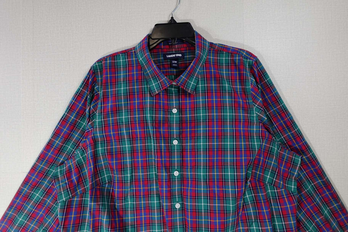 Lands' End, Long Sleeves Top, 22W, supema cotton