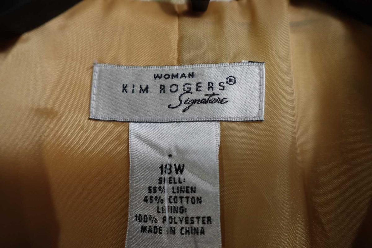 Kim Rogers, Blazer, 18W, Linen/Cotton