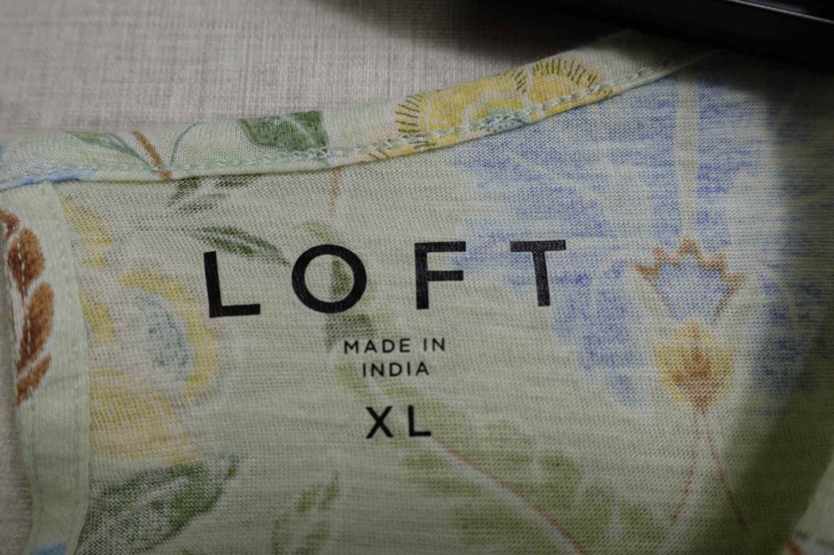 Loft, Short Sleeved Top, XL, Cotton