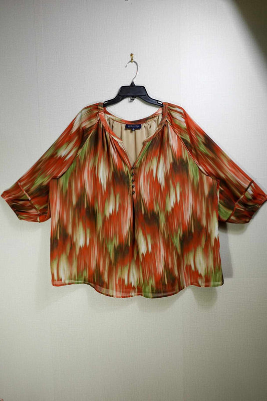 Jones New York , 3/4 SLEEVE TOP, 3X, Polyester