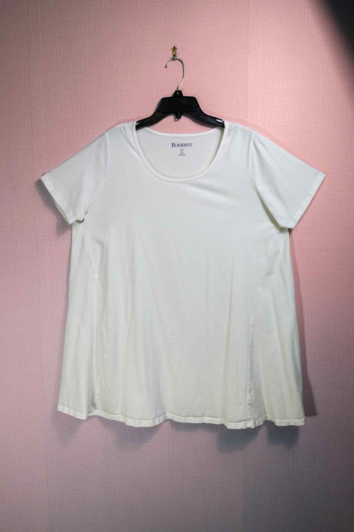 Roaman's, Short Sleeved Top, 14/16 , Cotton blend