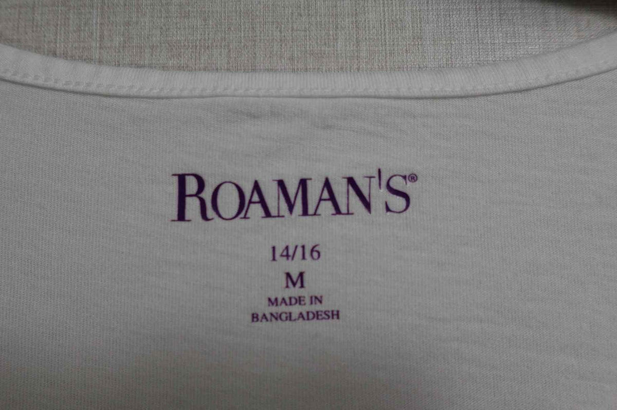 Roaman's, Short Sleeved Top, 14/16 , Cotton blend