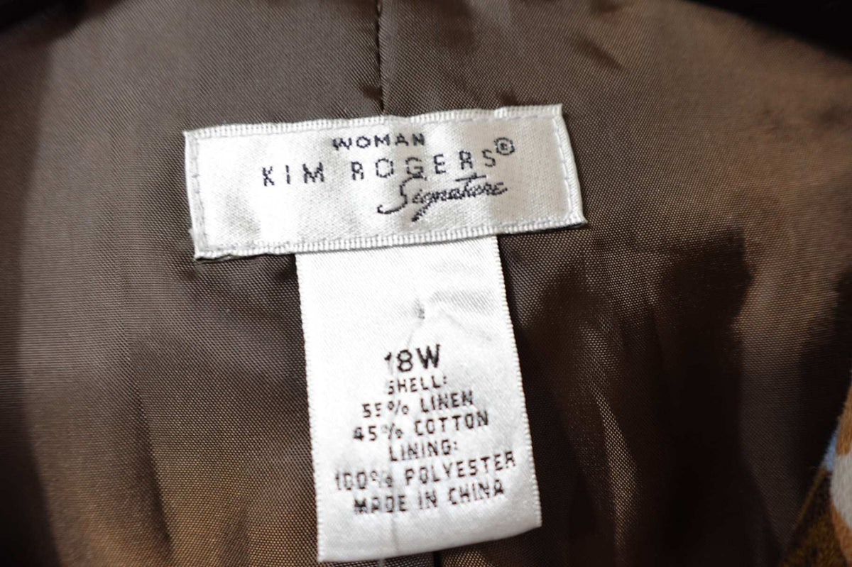 Kim Rogers, Blazer, 18W, Linen/Cotton