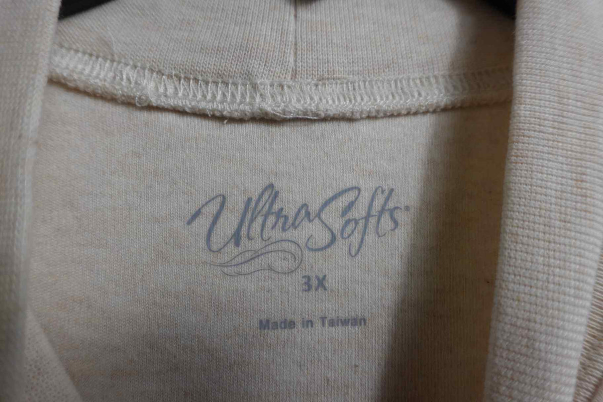Ultra Softs, Long Sleeves Top, 3X, Cotton blend