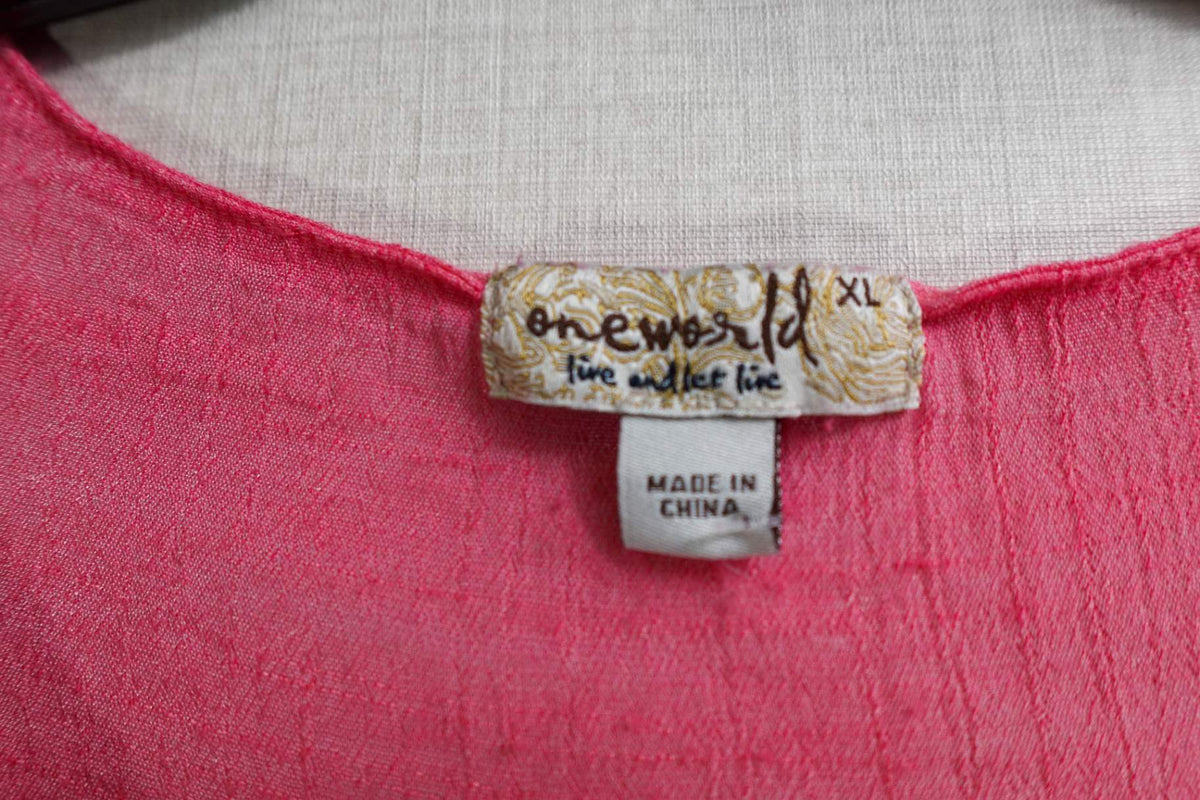 One World, Short Sleeved Top, XL, Rayon