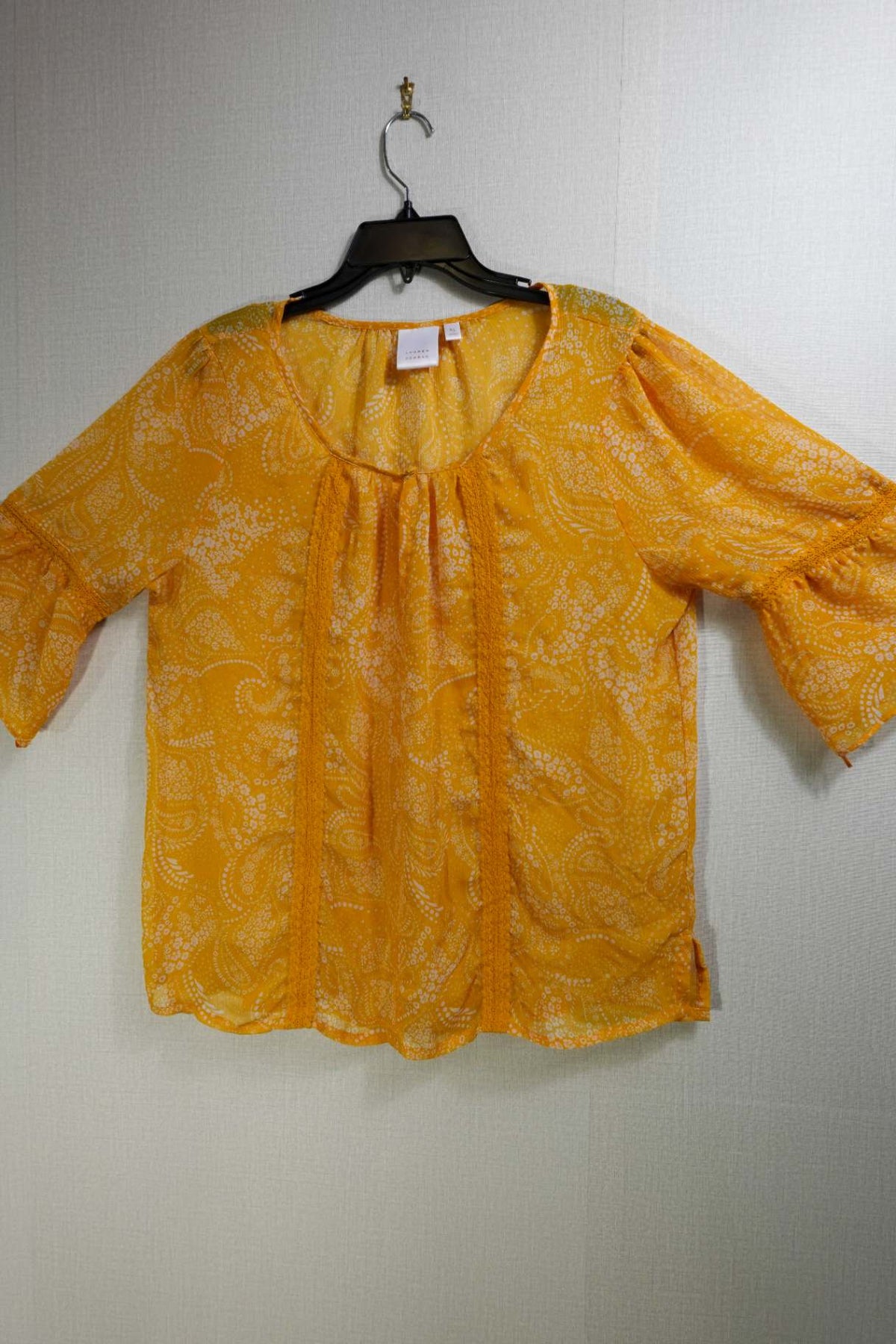 Lauren Conrad, 3/4 Sleeve Top, XL, Polyester
