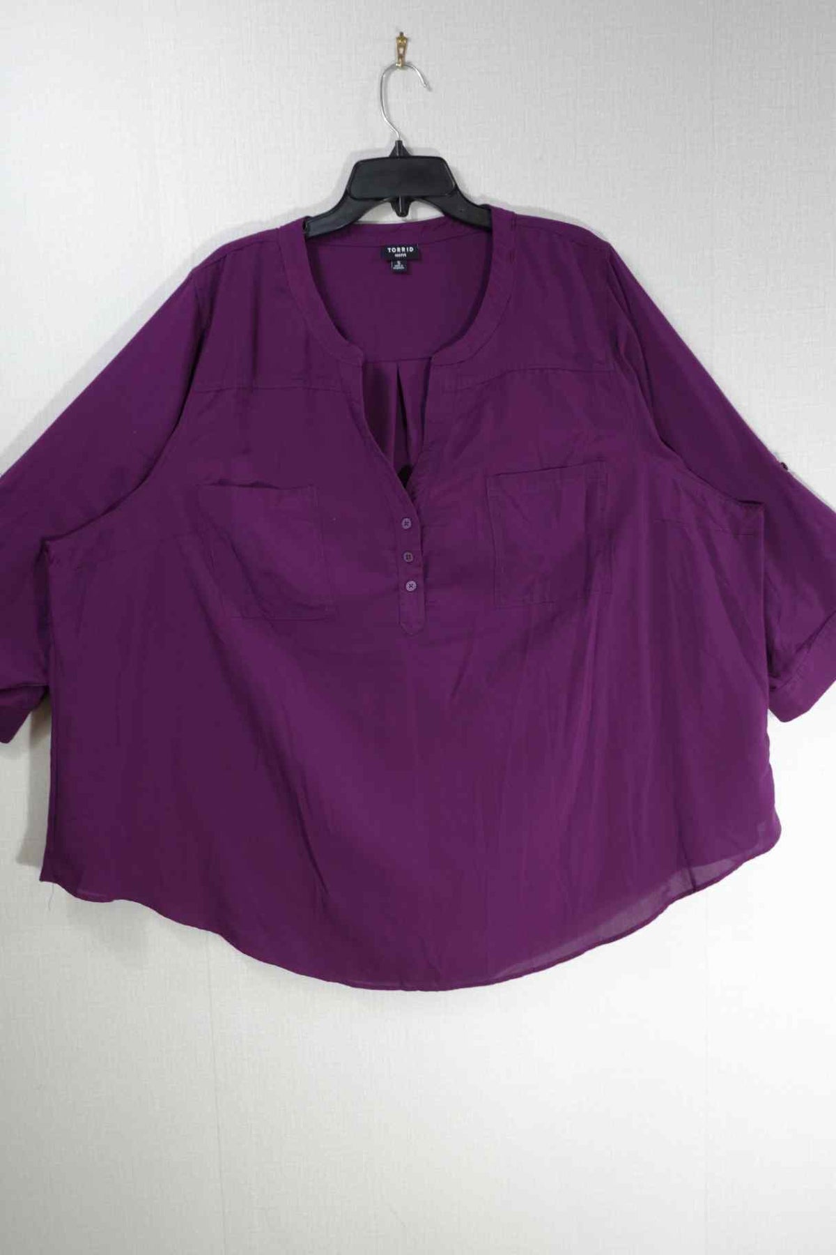 Torrid, 3/4 SLEEVE TOP, 5X, rayon/polyester