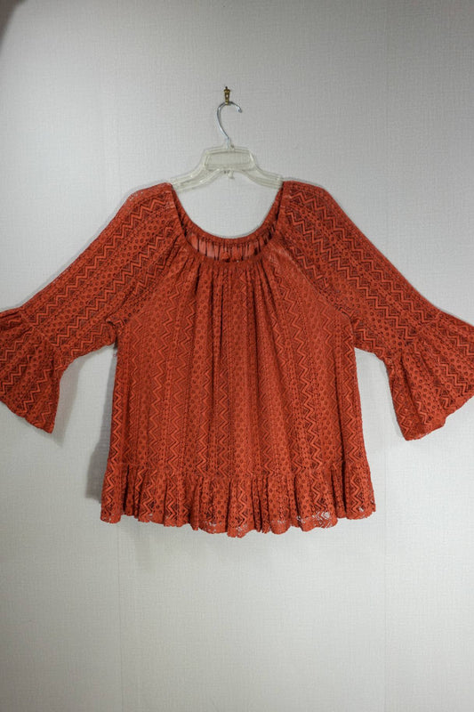 Cupio, 3/4 Sleeve Top, XL, Cotton Blend