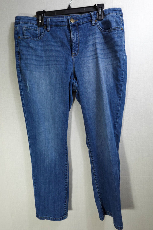 New Directions, Straight Leg Jeans, 16S, Cotton blend
