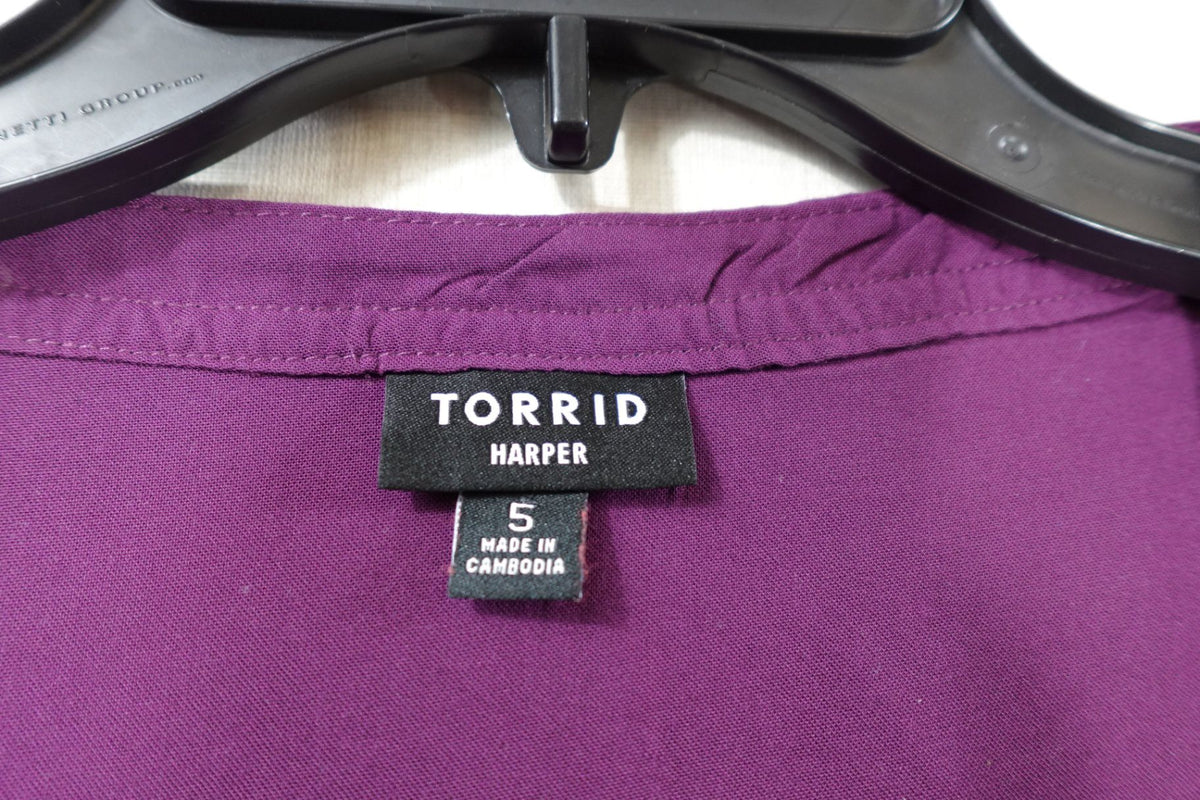 Torrid, 3/4 SLEEVE TOP, 5X, rayon/polyester