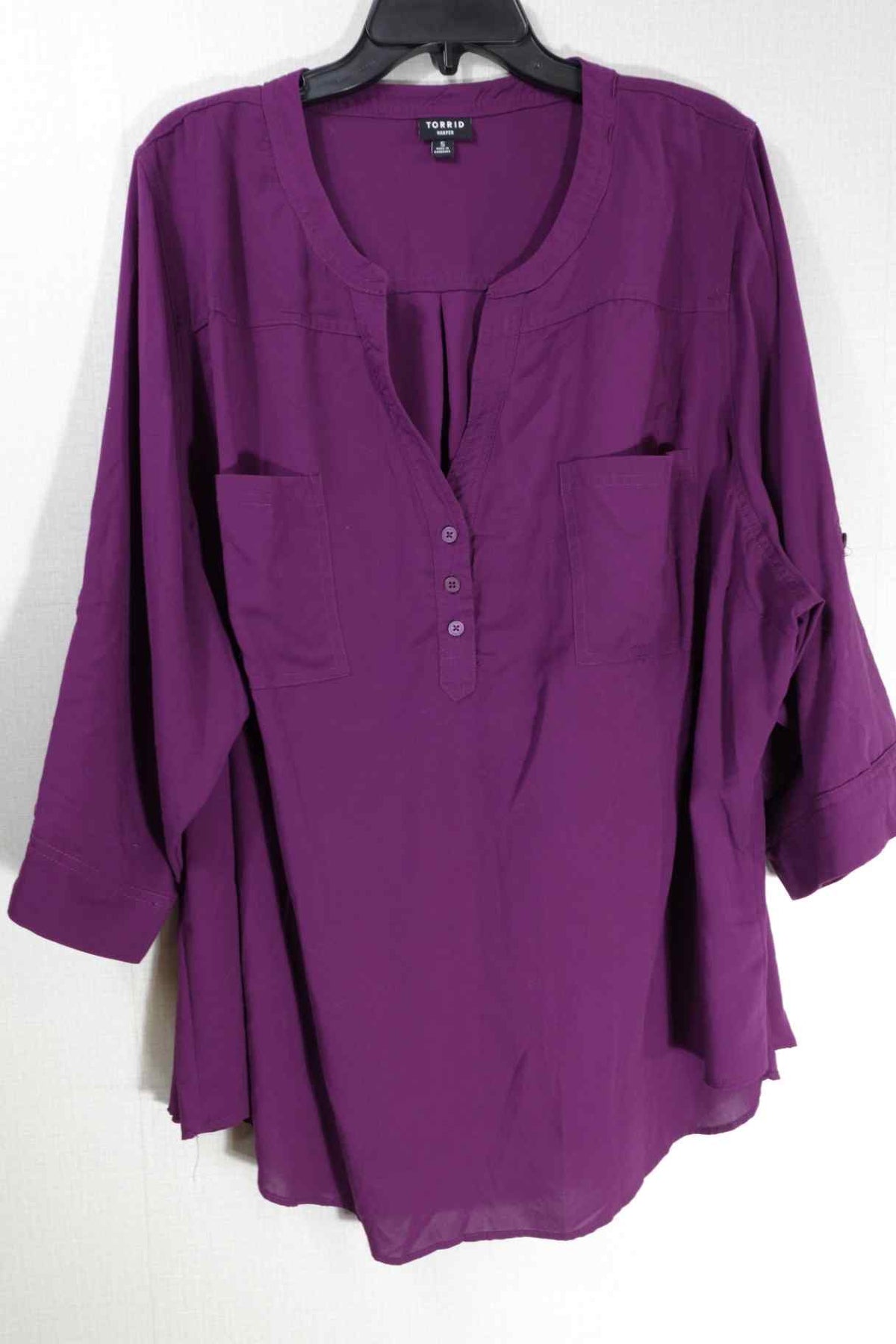 Torrid, 3/4 SLEEVE TOP, 5X, rayon/polyester