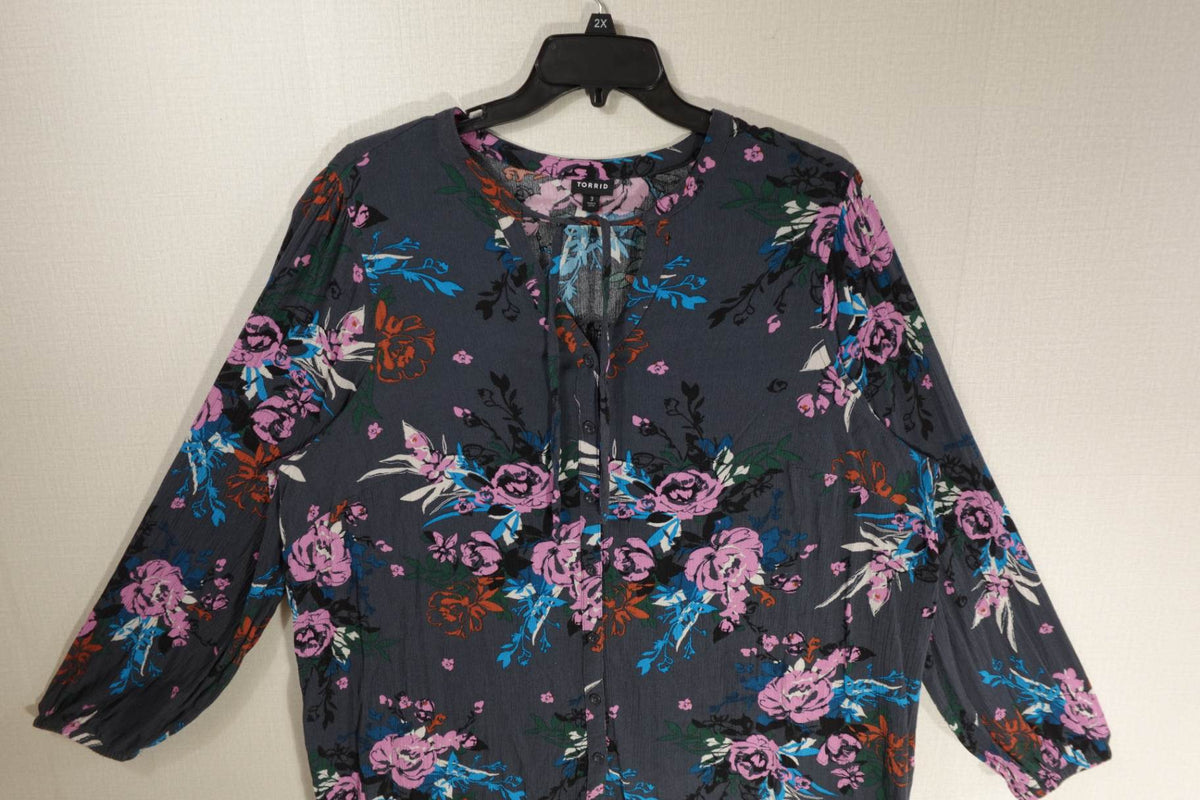 Torrid, Long Sleeves Top, 3X, rayon
