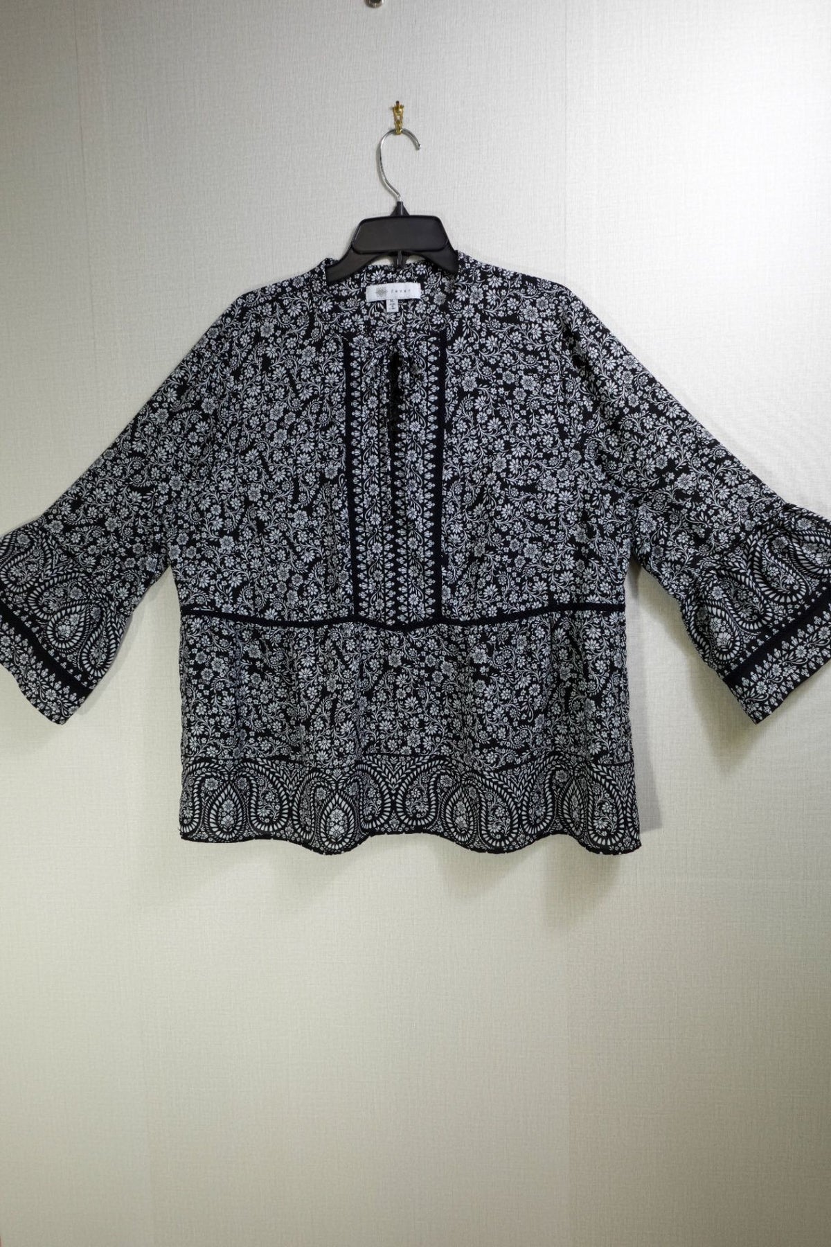 Fever, 3/4 Sleeve Top, XL, Polyester