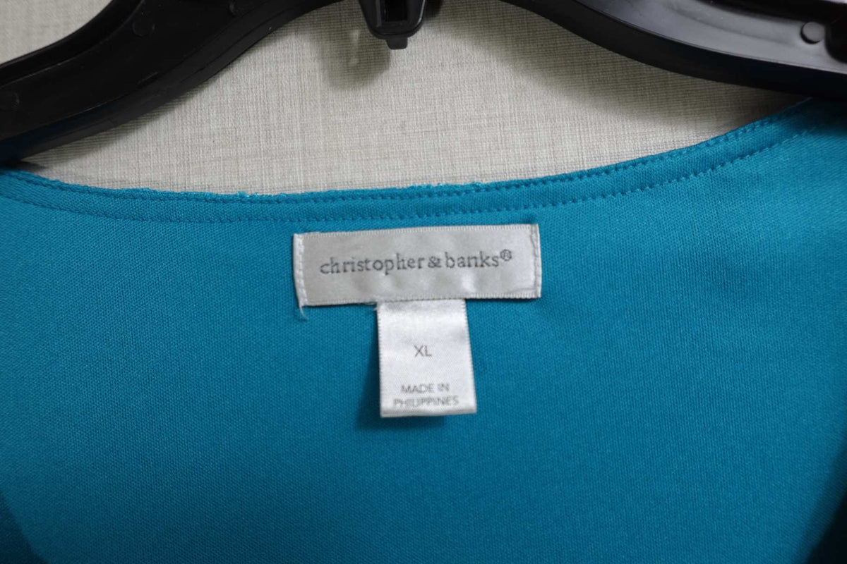 Christopher Banks, 3/4 Sleeve Top, XL, Polyester blend