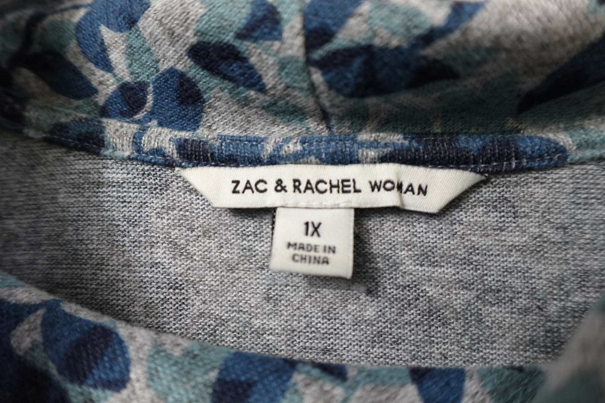 Zac & Rachel, Long Sleeves Top, 1X, polyester blend