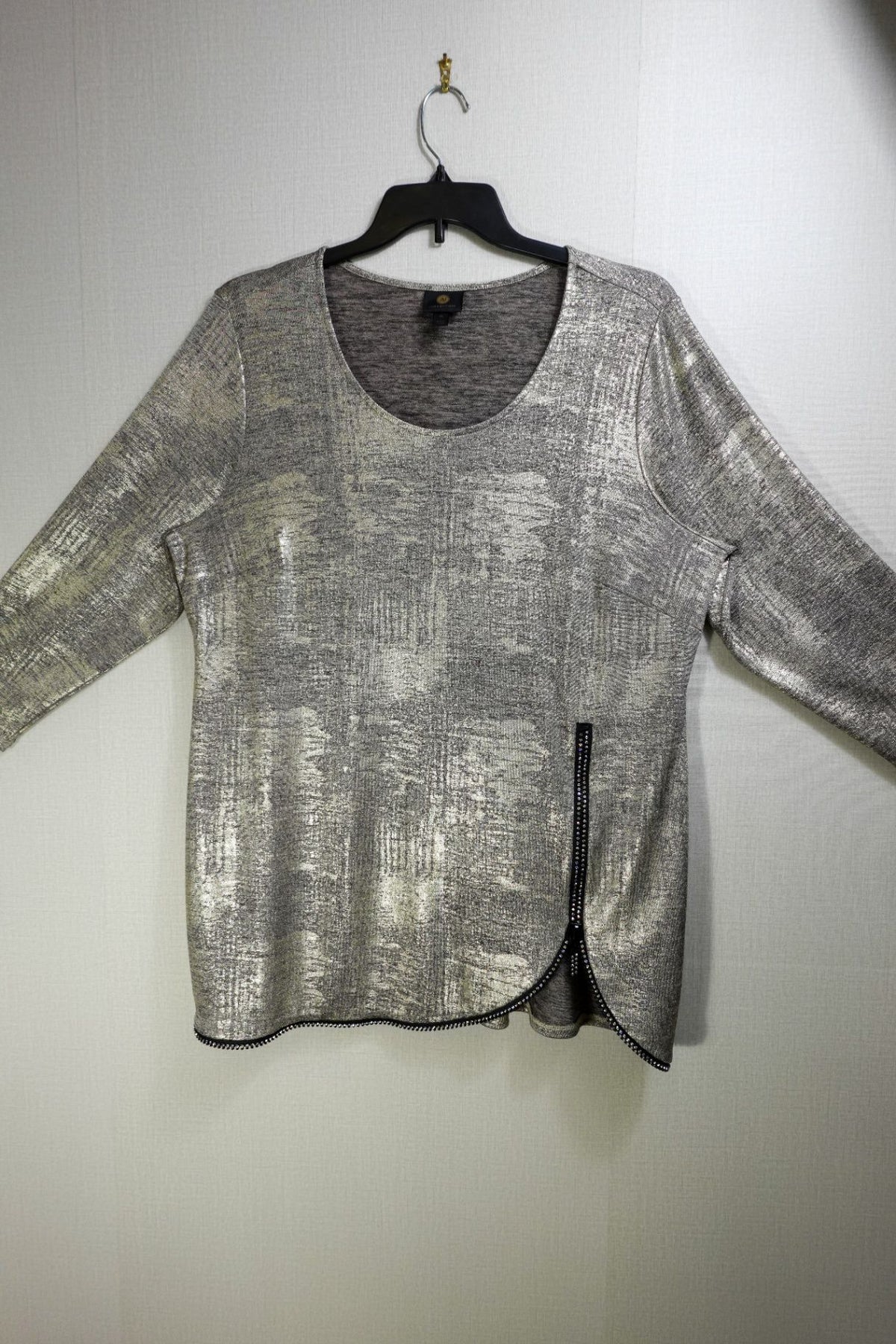 JM Collection, 3/4 Sleeve Top, 2X, polyester blend