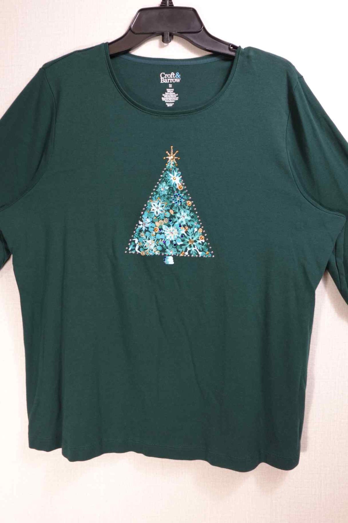 Croft & Barrow, Long Sleeves Top, 1X, cotton