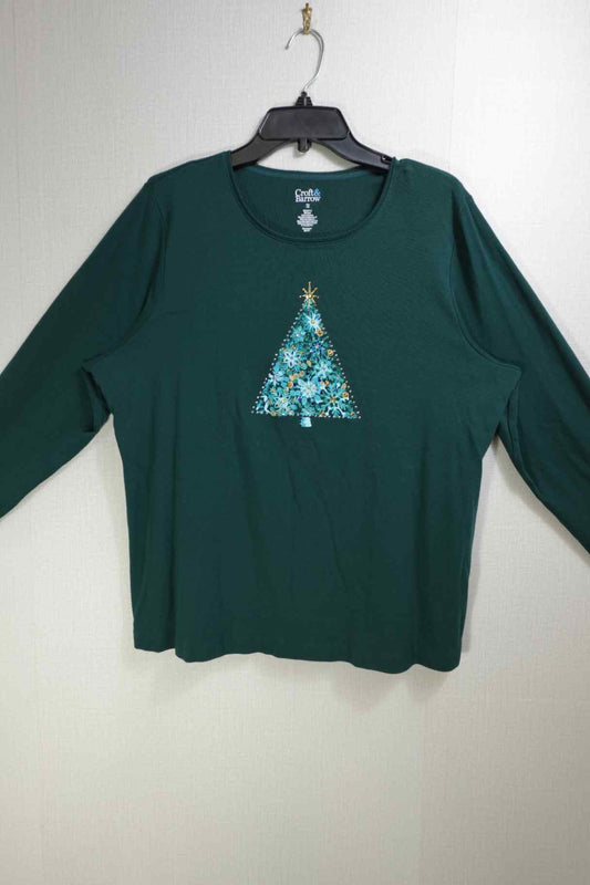 Croft & Barrow, Long Sleeves Top, 1X, cotton