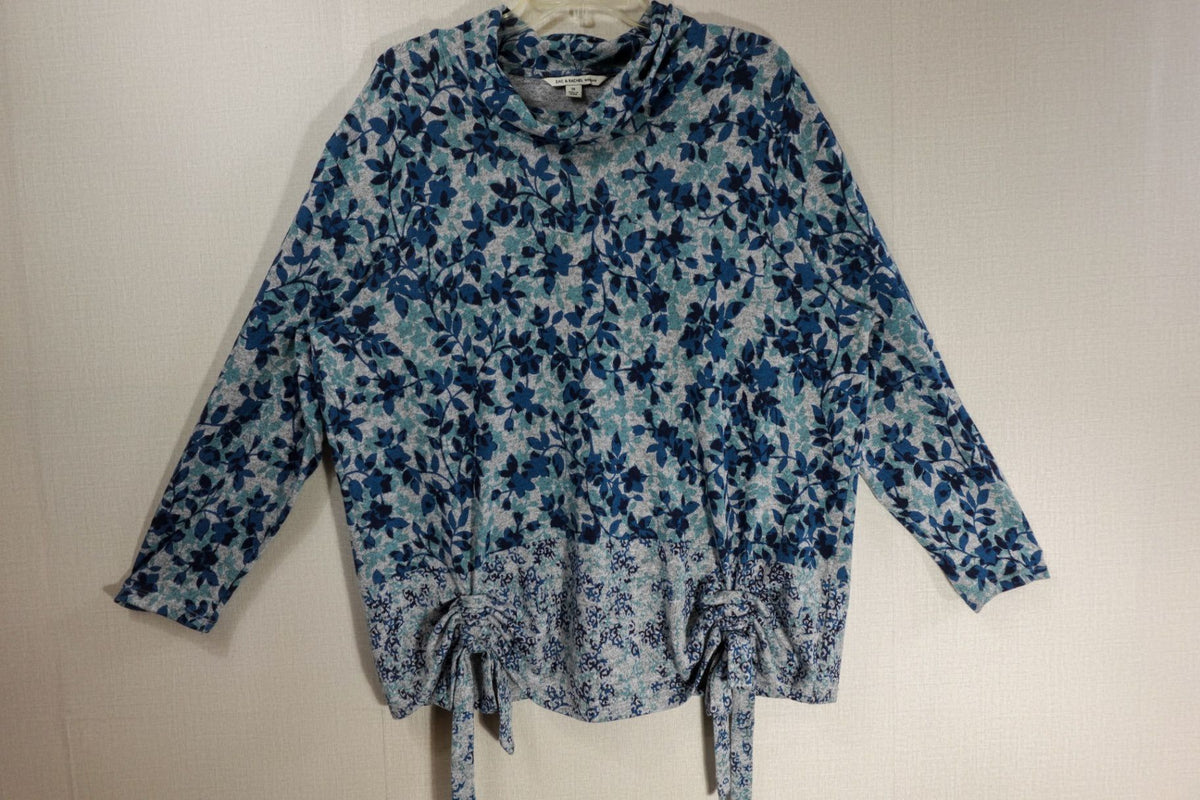 Zac & Rachel, Long Sleeves Top, 1X, polyester blend