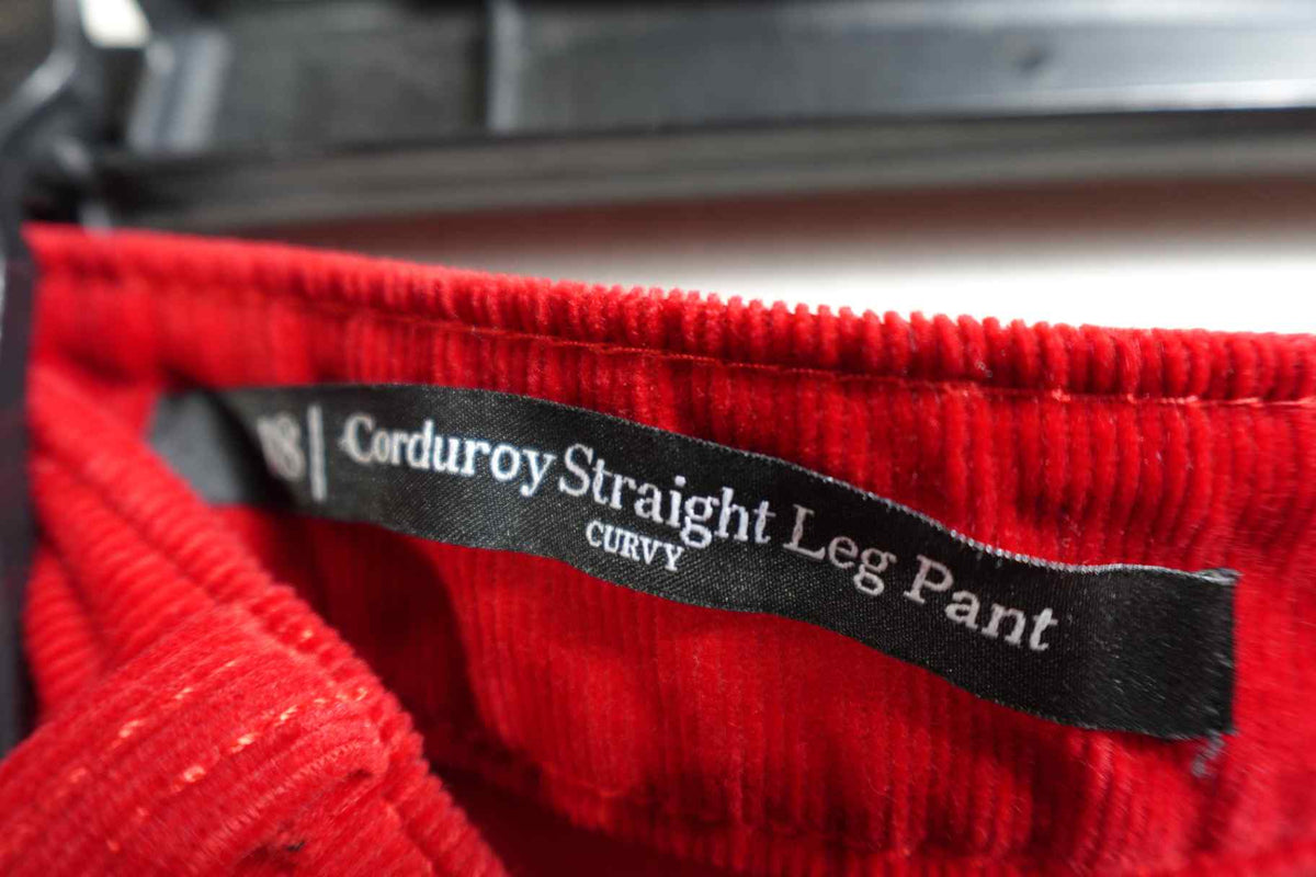 Talbots, Corduroy Straight Leg Curvy Pants, 18, Cotton, spandex