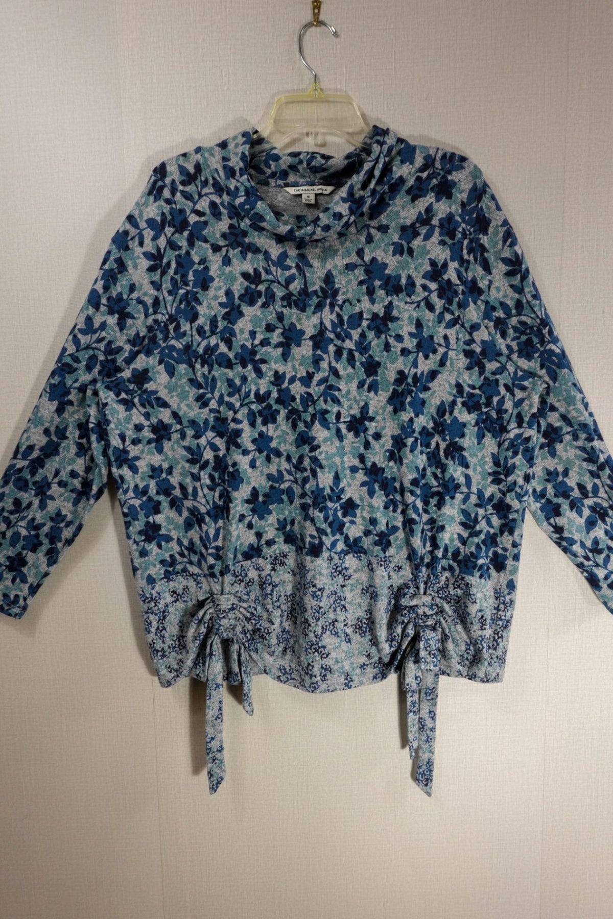 Zac & Rachel, Long Sleeves Top, 1X, polyester blend