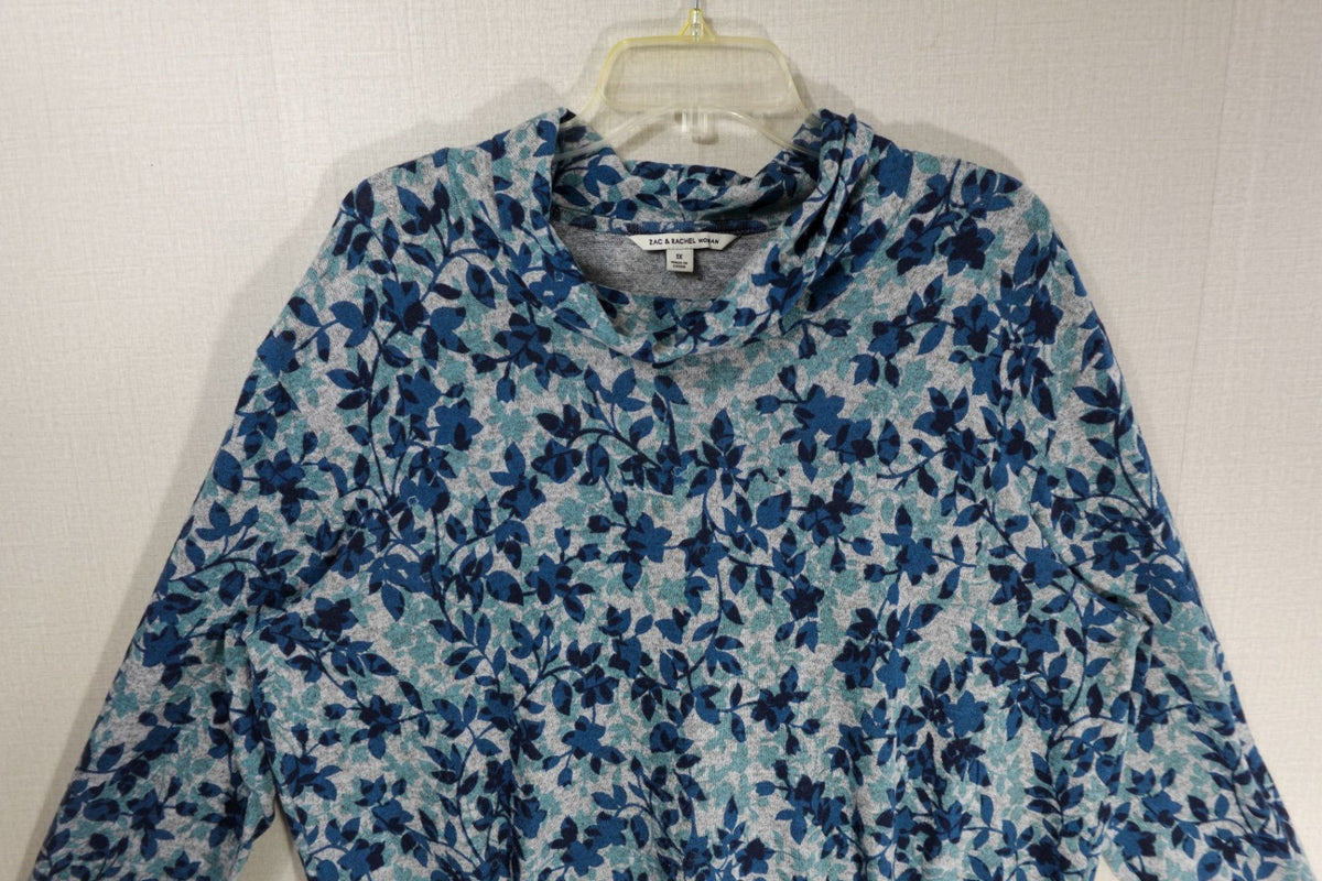 Zac & Rachel, Long Sleeves Top, 1X, polyester blend