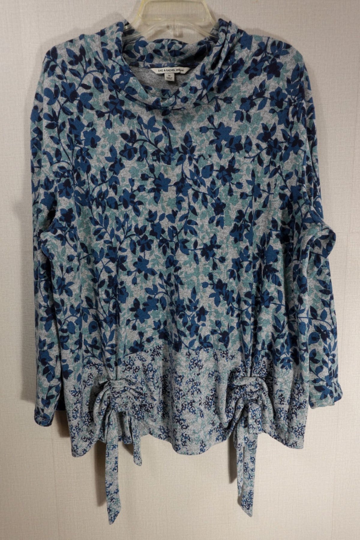 Zac & Rachel, Long Sleeves Top, 1X, polyester blend