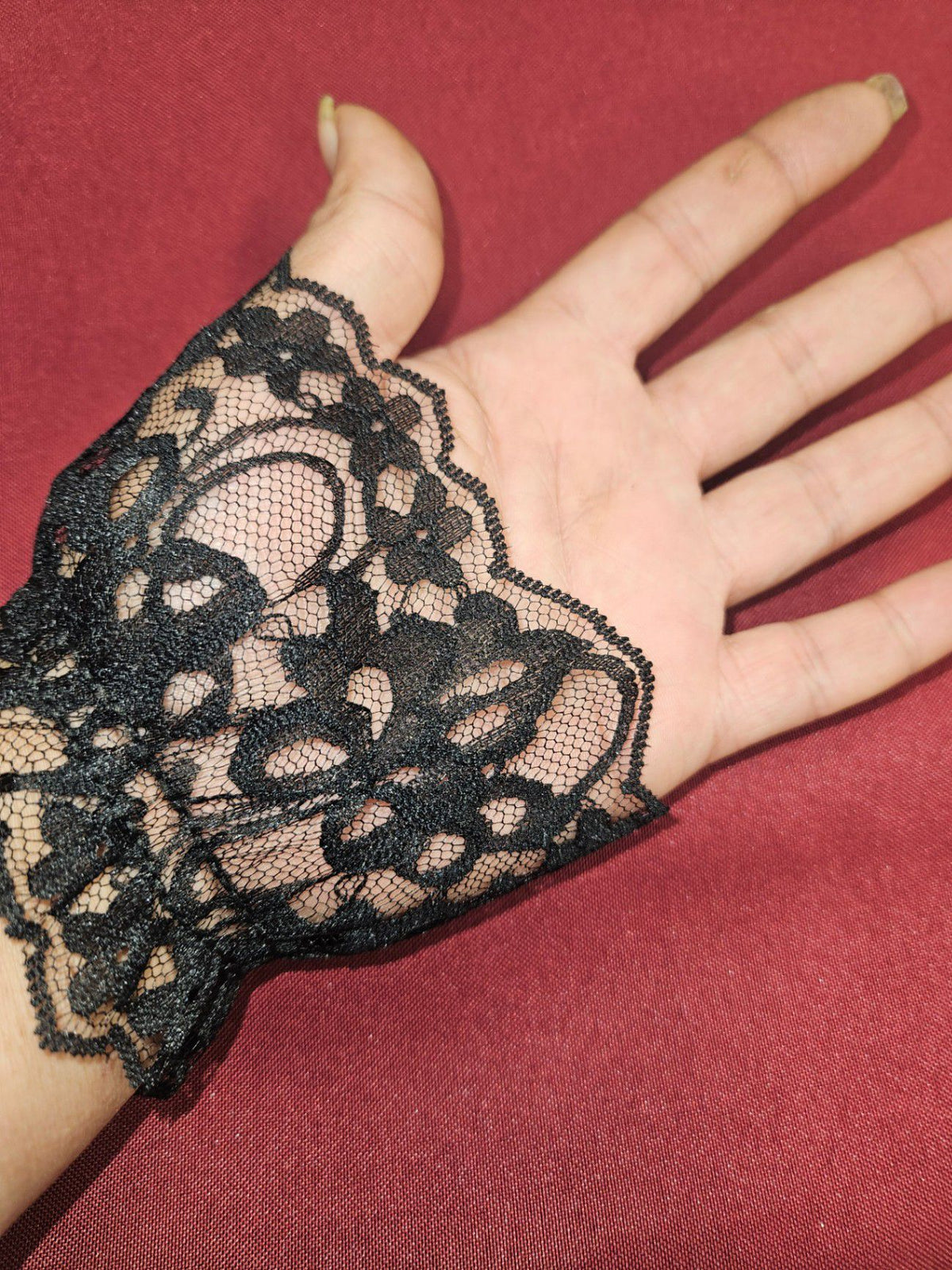 The Custom Cuffs, Lacy Wrist Cuffs, XL / 8", Polyester Lace