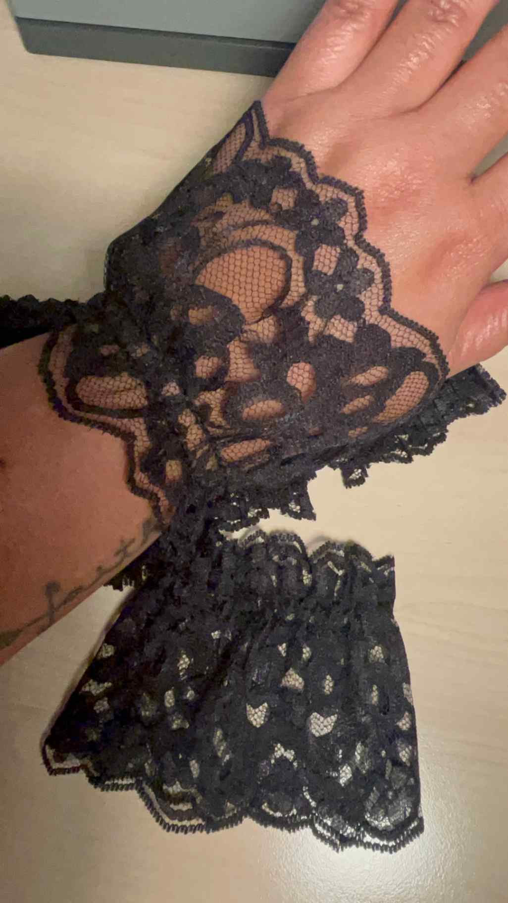 The Custom Cuffs, Lacy Wrist Cuffs, XL / 8", Polyester Lace