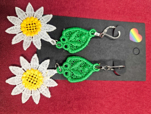 Lil Teapots By Chani, Embordered Lightweight Earrings, One Size, Fabric, Metal