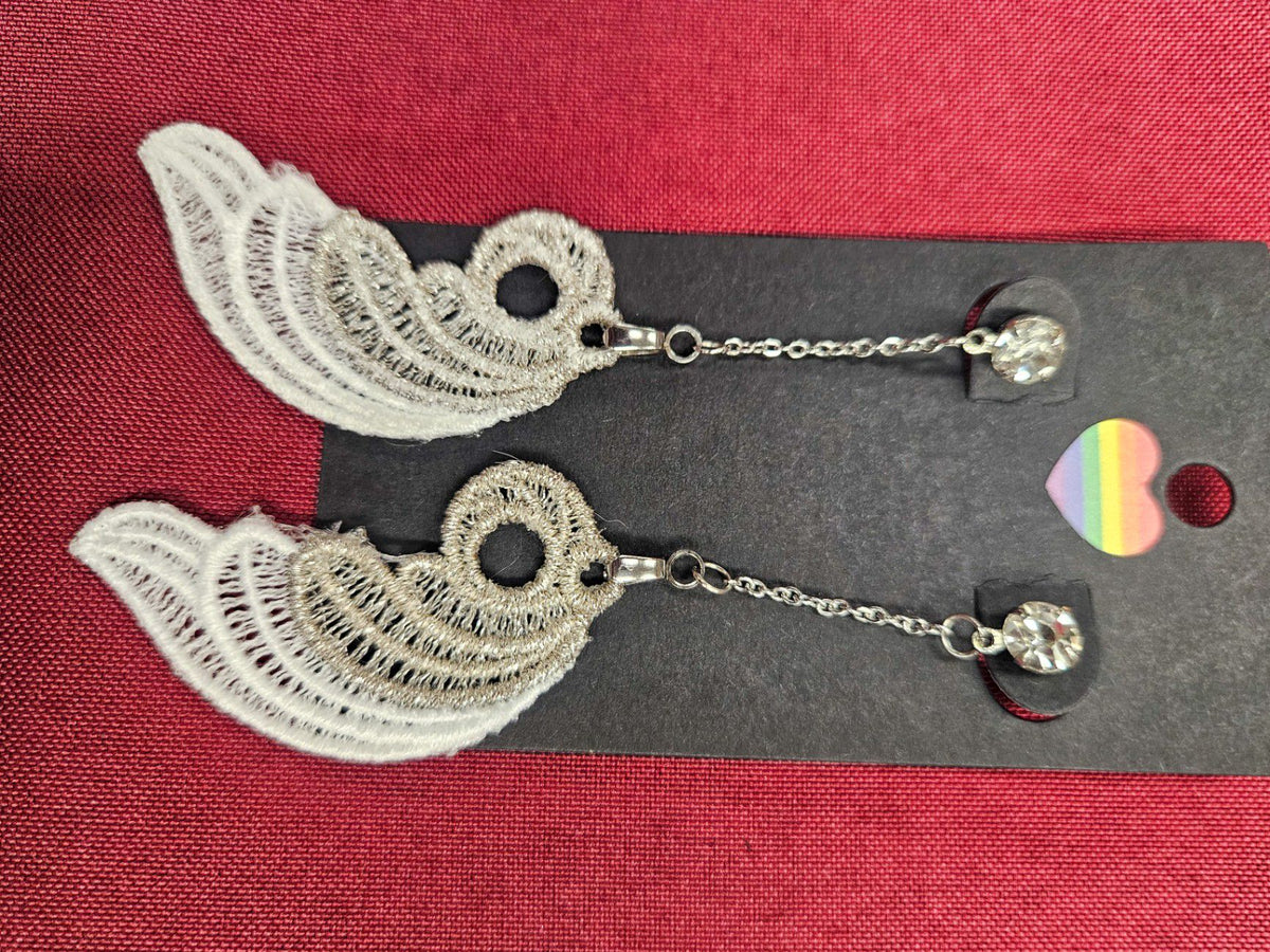 Lil Teapots By Chani, Embordered Lightweight Earrings, One Size, Fabric, Metal
