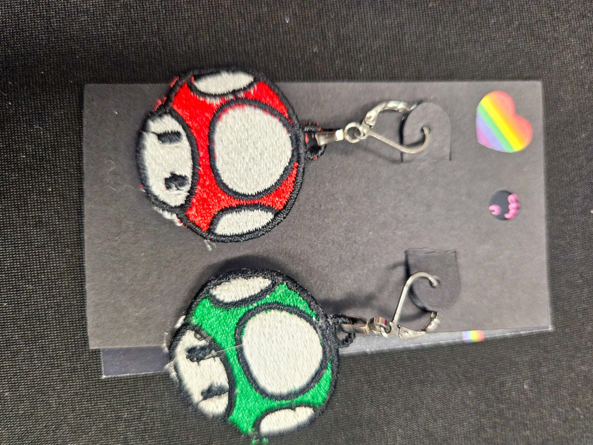 Lil Teapots By Chani, Embordered Lightweight Earrings, One Size, Fabric, Metal